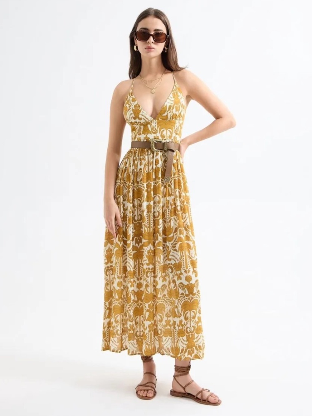 SEVEN SEVEN Tribal Print Midi Dress